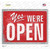 Yes Were Open Red Rusty Novelty Rectangle Sticker Decal