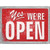 Yes Were Open Red Rusty Novelty Rectangle Sticker Decal