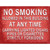 No Smoking At Any Time Novelty Rectangle Sticker Decal
