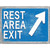 Rest Area Exit Novelty Rectangle Sticker Decal