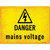 Danger Mains Voltage Novelty Rectangle Sticker Decal