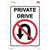 Private Drive No U Turns Novelty Rectangle Sticker Decal