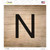 N Letter Tile Novelty Square Sticker Decal