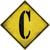 Letter C Xing Novelty Diamond Sticker Decal