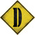 Letter D Xing Novelty Diamond Sticker Decal