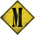 Letter M Xing Novelty Diamond Sticker Decal