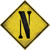 Letter N Xing Novelty Diamond Sticker Decal