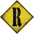 Letter R Xing Novelty Diamond Sticker Decal