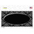 Black White Damask Black Center Oval Novelty Sticker Decal