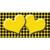Yellow Black Houndstooth Yellow Center Hearts Novelty Sticker Decal