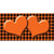 Orange Black Houndstooth Orange Center Hearts Novelty Sticker Decal