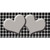 Grey Black Houndstooth Grey Center Hearts Novelty Sticker Decal
