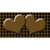 Brown Black Houndstooth Brown Center Hearts Novelty Sticker Decal