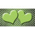 Lime Green White Quatrefoil Hearts Oil Rubbed Novelty Sticker Decal
