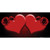 Hearts Over Roses In Red Novelty Sticker Decal
