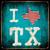 I Love Texas Novelty Metal Square Sign