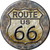 Rusty Route 66 Novelty Circle Coaster Set of 4