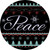 Peace Black Novelty Circle Coaster Set of 4