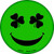 Shamrock Smiling Face Novelty Circle Coaster Set of 4