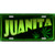 Juanita Metal Novelty License Plate