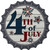 4th Of July White Wood Novelty Metal Bottle Cap Sign