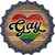Gay Heart On Wood Novelty Metal Bottle Cap Sign