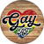 Gay AF Heart On Wood Novelty Metal Circle Sign