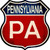 Pennsylvania Metal Novelty Highway Shield Sign