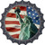 Lady Liberty American Flag Novelty Metal Bottle Cap Sign BC-1846