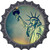 Lady Liberty With Sky Novelty Metal Bottle Cap Sign BC-1854