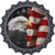 Bald Eagle American Flag Novelty Metal Bottle Cap Sign BC-1860