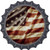 Vintage American Flag Novelty Metal Bottle Cap Sign BC-1872