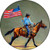 Horse Rider With Flag Novelty Metal Circle Sign C-1869