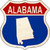 Alabama Silhouette Novelty Metal Highway Shield Sign