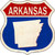 Arkansas Silhouette Novelty Metal Highway Shield Sign