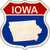 Iowa Silhouette Novelty Metal Highway Shield Sign