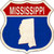 Mississippi Silhouette Novelty Metal Highway Shield Sign