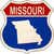 Missouri Silhouette Novelty Metal Highway Shield Sign
