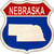 Nebraska Silhouette Novelty Metal Highway Shield Sign