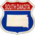 South Dakota Silhouette Novelty Metal Highway Shield Sign