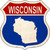 Wisconsin Silhouette Novelty Metal Highway Shield Sign