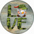 Camo Love Grilling Gnome Novelty Circle Sticker Decal