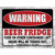 Warning Beer Fridge Novelty Rectangle Sticker Decal