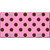 Chocolate Brown Polka Dots Pink Metal Novelty License Plate