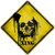 Bleeding Skull Xing Novelty Metal Crossing Sign