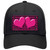 Pink Black Houndstooth Pink Center Hearts Novelty License Plate Hat