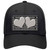 Grey Black Houndstooth Grey Center Hearts Novelty License Plate Hat