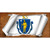 Massachusetts Flag Scroll Metal Novelty License Plate