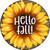 Hello Fall Sunflower Novelty Circle Coaster Set of 4