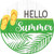 Hello Summer Flip Flops Novelty Circle Coaster Set of 4